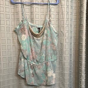 Maurices Green and Pink Asymmetrical Camisole